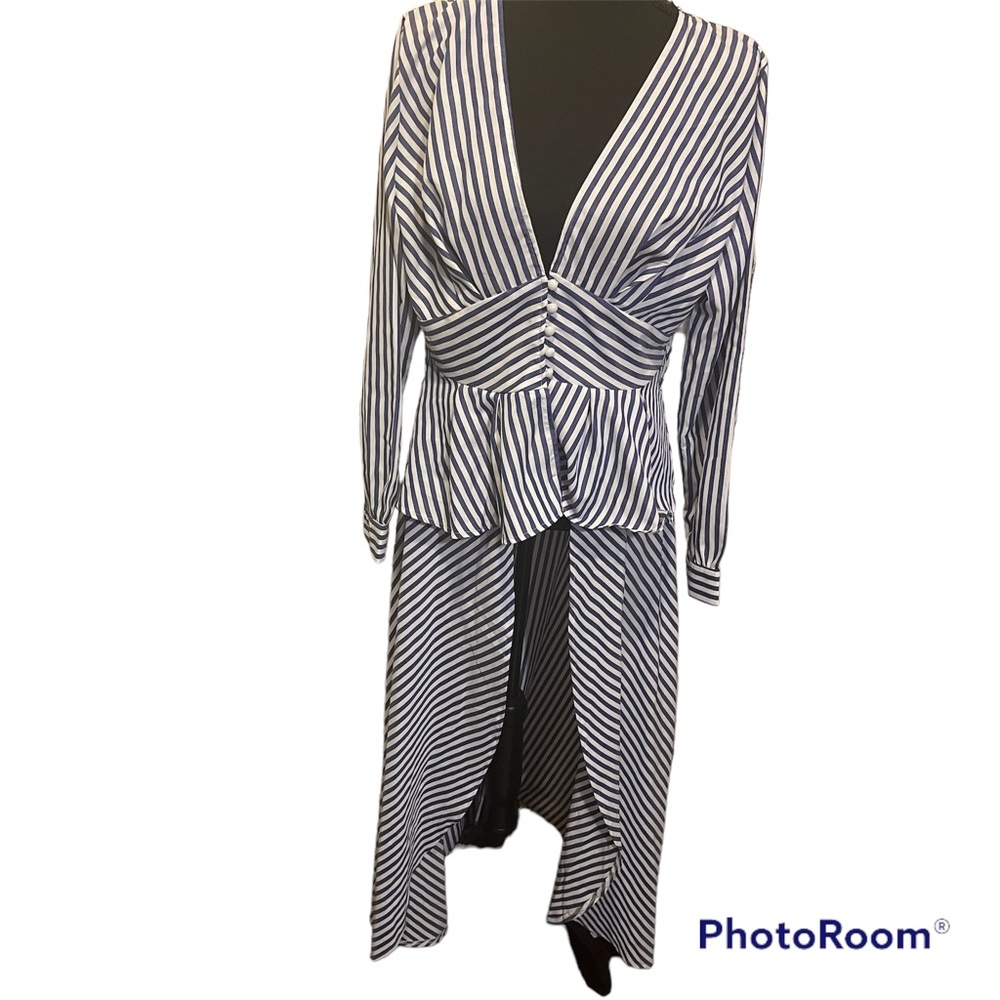CBR White/Blue Striped High-Lo Top